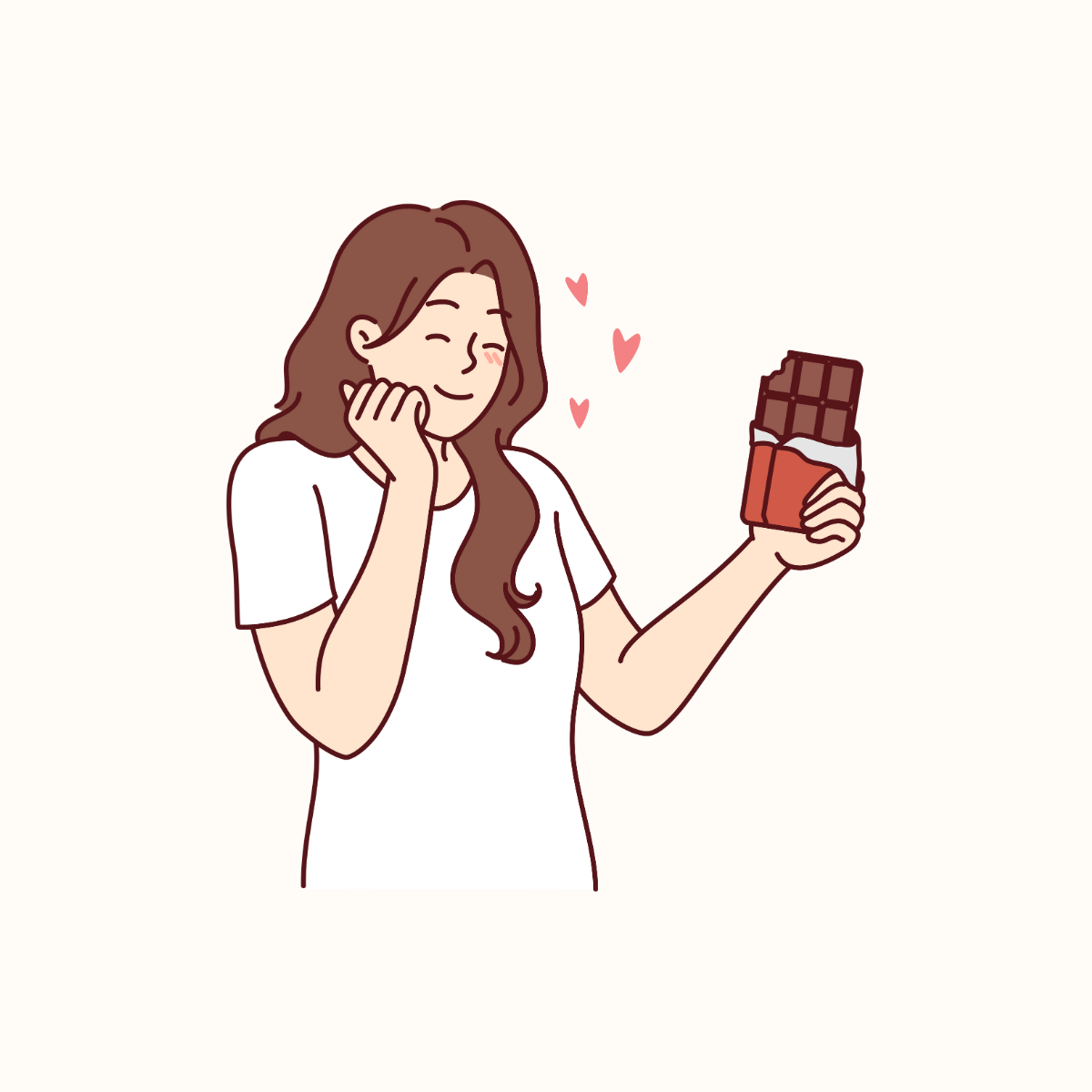 Une femme qui se régale en savourant du chocolat noir 